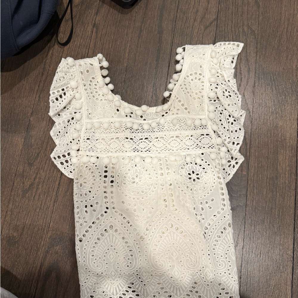Chic Ivory Lace Women's Blouse